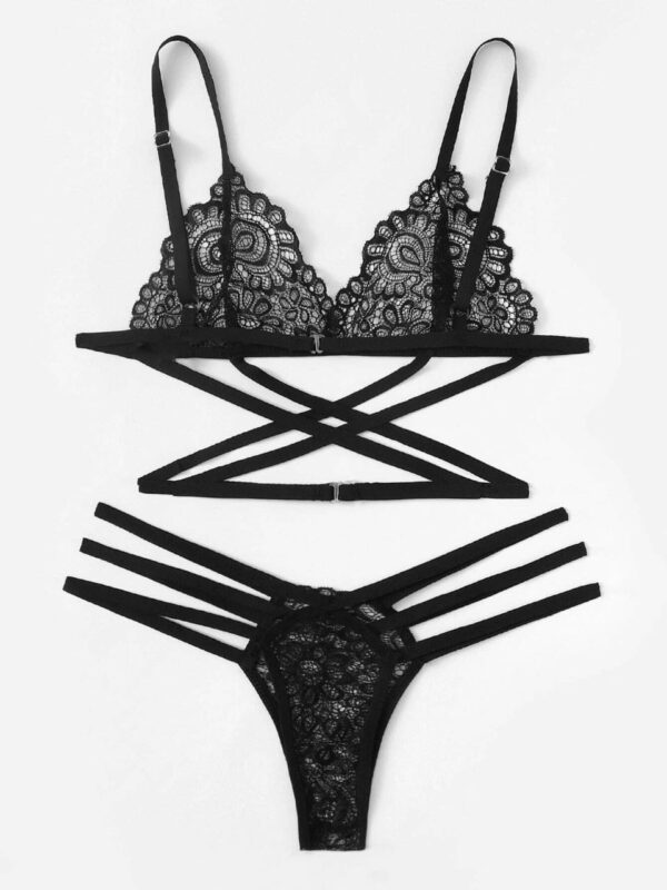CONJUNTO 2 PIEZAS NEGRO CON TIRAS