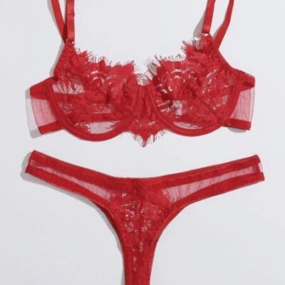 CONJUNTO 2 PIEZAS DE ENCAJE ROJO (copia)