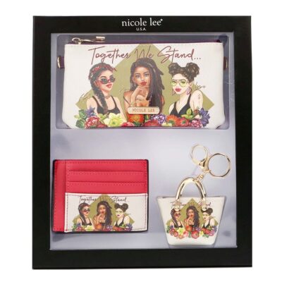SET 3 PIEZAS NICOLE LEE (CROSSBODY, TARJETERO Y MONEDERO) TOGETHER WE STAND