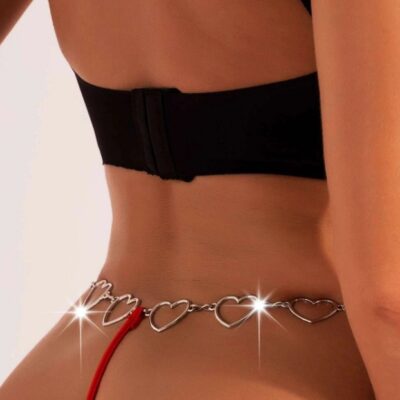 TANGA CON CORAZONES METALICOS