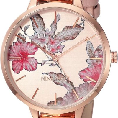 RELOJ NINE WEST DISEÑO FLORAL