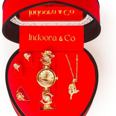 ESTUCHE DE REGALO INCLUE RELOJ COLLAR ARETES Y ANILLO