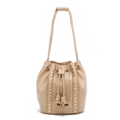 BOLSO STUDDED BUCKET NICOLE LEE COLOR BEIGE