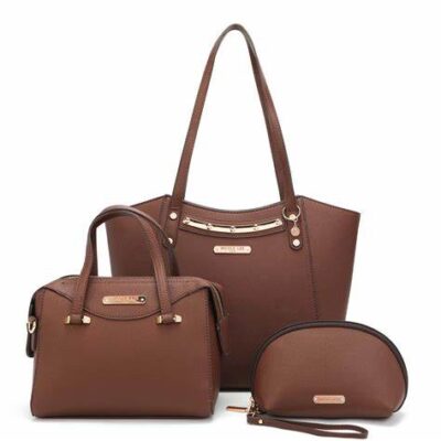 MIA SET DE 3 PIEZAS COLOR CHOCOLATE (Shopper, Mini Satchel, Pouch)