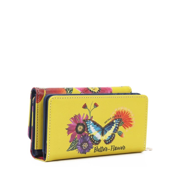 WALLET TRIFOLD NICOLE LEE BUTTER FLOWER MUSTARD - Imagen 3