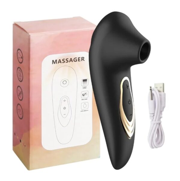 VIBRADOR DE SUCCION COLOR NEGRO PARA CLITORIS