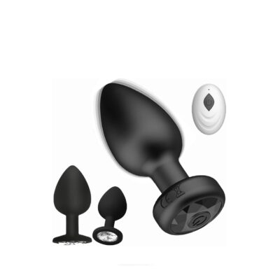 PLUG ANAL VIBRADOR CON CONTROL (3 PIEZAS SET)