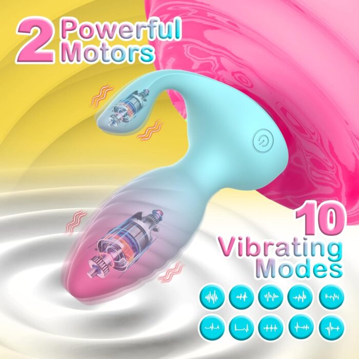 PLUG ANAL VIBRADOR CON ESTIMULADOR DE CLITOTRIS Y CONTROL REMOTO - Imagen 2