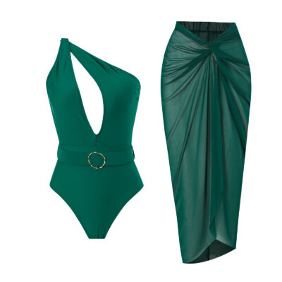 TRAJE DE BAÑO ENTERO CON FALDA