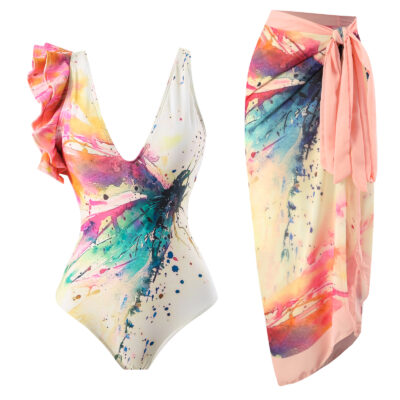 TRAJE DE BAÑO 2 PIEZAS CON FALDA