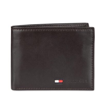 BILLETERA TOMMY HILFIGER BIFOLD DARK BROWN